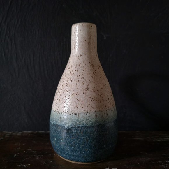 Vintage Studio Art Pottery Jug Signed, Speckled Jug Handmade, Boho Decor - Picture 2 of 7